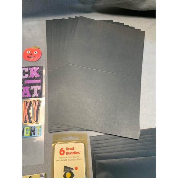 Complete Halloween Scrapbooking Kit With Stickers Embellishments Black Paper & E - Picture 11 of 12